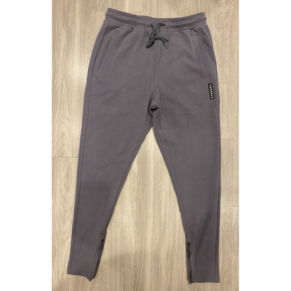 YoungLA Pants Mens Large Gray Joggers Sweats Sweatpants Streetwear Zip Bottoms